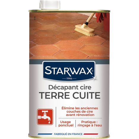 Décapant cire avant rénovation pour tomettes et terres cuites 1L STARWAX