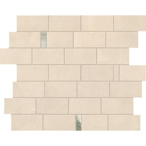 Mosaïque effet Béton Beige Ivoire Brick 33,3x29,7x0,85 cm Mat Vetrano - Mur intérieur (vendu par carton de 0,594 m²) - RO'MA CARRELAGE