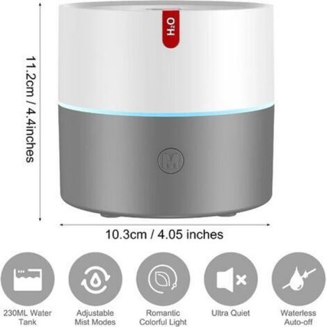 Diffuseur Huiles Essentielles - 230 ml - USB - Humidificateur Aromathérapie - Veilleuse LED 7 Couleurs - Pour Chambre Bureau Yoga - 1 Pièce (1/5)