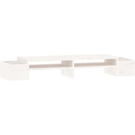vidaXL Soporte para monitor madera maciza pino blanco 100x27,5x15 cm (1/2)