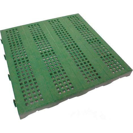 Piastrella in Plastica da Esterno e Giardino 40 x 40 cm Forata equivalente a 1 m2. PEZZI 6 Verde