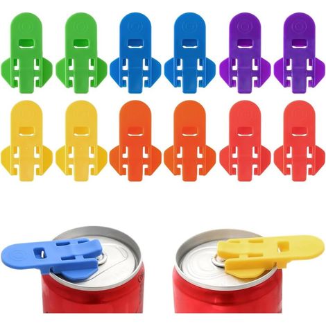 Juego de 12 abrelatas manuales, de plástico multicolor, para cerveza, refrescos y latas. (1/5)