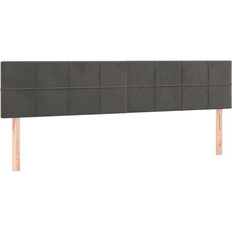 Cabecero accesorio para dormir dormitorio mueble LED 160 x 5 x 78/88 cm tela terciopelo gris oscuro TDL0201118