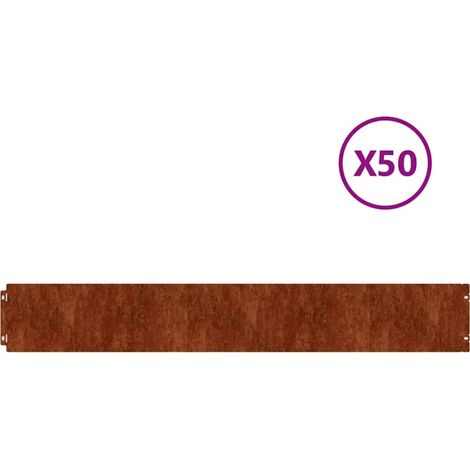 Raseneinfassung 50 pcs 15 x 103 cm Wetterfeststahl Rostig vidaXL (1/5)