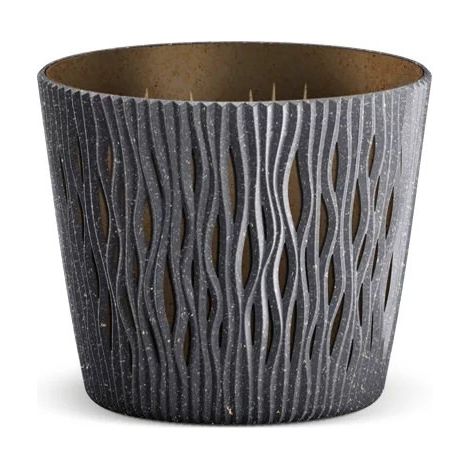 Pot de fleurs rond en bois écologique Sandy DSR160W anthracite Prosperplast