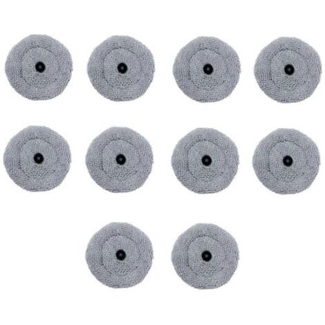 Lot de 10 lingettes rondes pour aspirateur robot Roborock S8 MaxV Ultra G20s - Pi��ces de rechange - Chiffon de nettoyage lavable