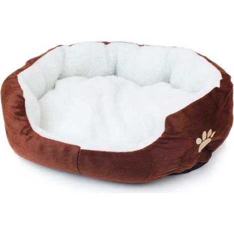 Tapis pour chien, panier moelleux lavable, coussin canin doux, lit pour animal hiver, housse amovible, couleur marron, chien et chat (1/4)
