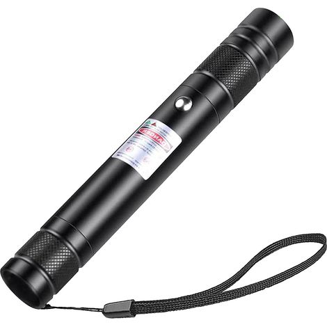 Pointeur laser vert rechargeable USB haute puissance, boîtier métal noir, longue portée extérieure (1/5)
