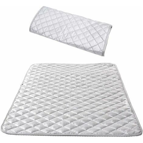 Nappe de Repassage Isolante Couverture de Repassage à la Vapeur Coton Tapis De Repassage sur Table Portable pour Lave-Linge Sèche-Linge Voyager la Maison Argent 48 85 cm (1/4)