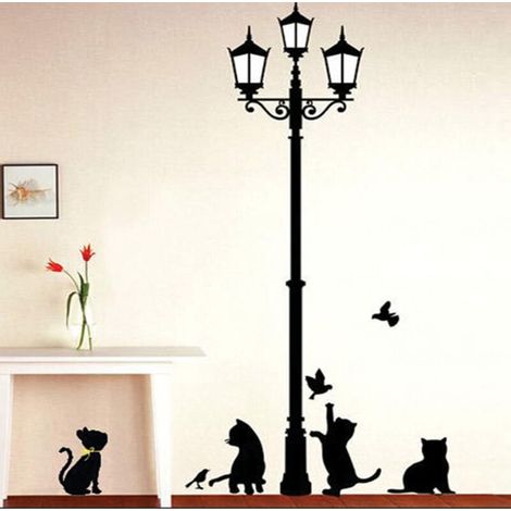 Stickers muraux « Chats sous une lanterne » + autocollants muraux (1/3)