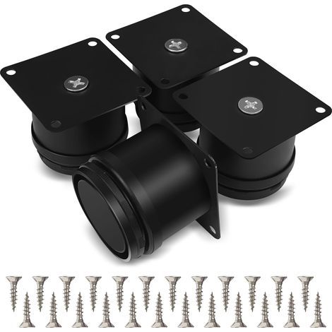 Set mit 4 Möbelfüßen, 50 mm verstellbare Tischbeine aus Edelstahl, geeignet für Bad, Büro und Küche, höhenverstellbar von 0-15 mm, inklusive Edelstahlschrauben (1/5)