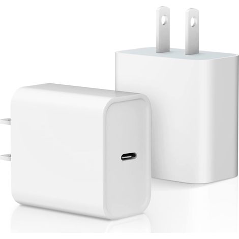 Chargeur rapide pour téléphone portable 20 W, adaptateur secteur (2 blancs US)