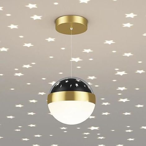 Suspension décorative en métal à motif fée étoile, éclairage LED, diamètre 12 cm (1/4)