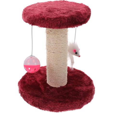 Griffoir pour Chat Double Étage en Peluche Poteau en Sisal Résistant à (1/5)