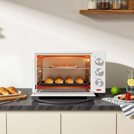 Woltu – Four à pizza électrique 32L 1600W – Circulation rapide d'air chaud – Minuterie 60 min – Température 100-230℃ – Porte à double vitrage
