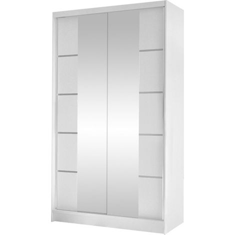 Armario Closico 168, Blanco, 200x100x58cm, Puertas de armario: Correderas, Número de estantes: 4 (1/4)
