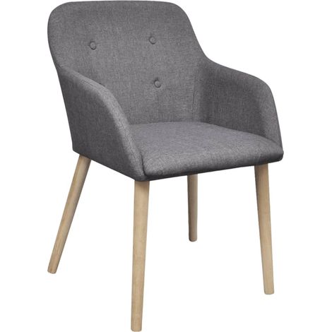 Maison Exclusive - Sedie da Pranzo 4 pz Grigio Chiaro Tessuto e Massello Rovere