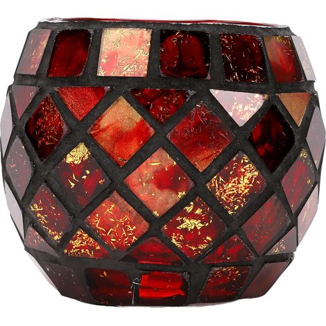 Bougeoir en mosaïque en verre coloré, photophore pour la maison, Table, mariage, vacances (1/5)
