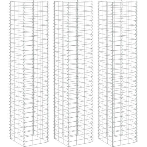 Maison Exclusive - Fioriere Rialzate a Gabbione 3 pz 30x30x200 cm in Ferro (1/5)