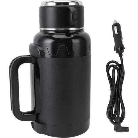 Bouilloire électrique de voiture 1500ML 304 en acier inoxydable Anti-brûlure sèche LED affichage de la température chaudière à eau chaude avec poignée pliable pour camion-Crezuo