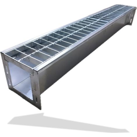 Caniveau de Drainage Acier Inoxydable 304 avec Grille 980x160 mm (1/5)