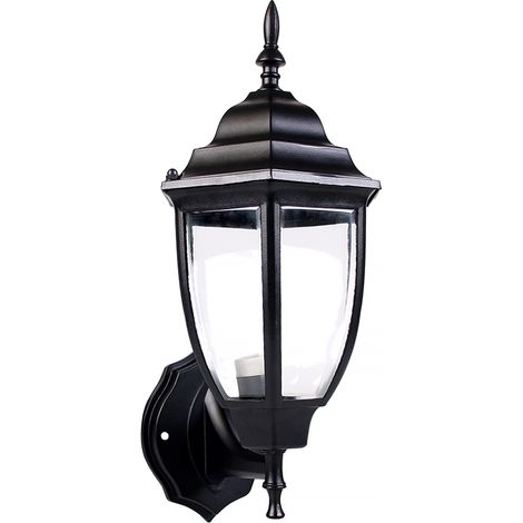 APPLIQUE DA ESTERNO A LANTERNA LAMPADA DA PARETE NERA IP45 CON ATTACCO E27 - ILLUMINAZIONE RETRO (1/5)