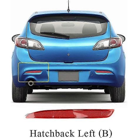 Rückstrahler für die hintere Stoßstange des Mazda 3 M3 Limousine/Schrägheck BL 2011–2015 – links (Schrägheck) B