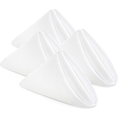 Serviettes de table blanches (24 pièces) - Linge de table en polyester de qualité hôtelière, 43 x 43 cm (1/5)