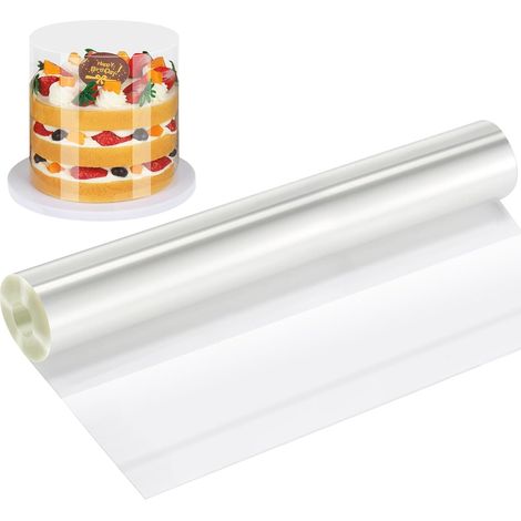 (1 Roll (30cmx 10m))Patisserie,Rouleaux ,Transparent Patisserie Film Bordure,Rouleaux Colliers à Gâteau,Film Protecteur pour Bordures Gâteaux,Acetate Film,Ruban Gâteau (1/5)