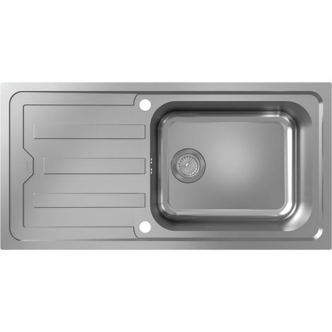 hansgrohe S44 Einbauspüle 500, Edelstahl, mit Abtropffläche, (1/3)