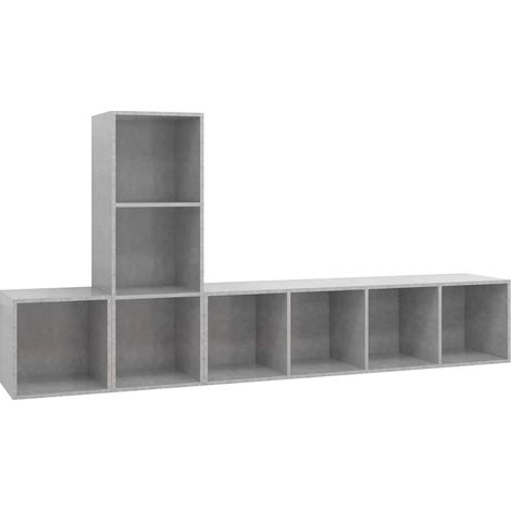 Maison Exclusive - Set Mobili TV 3 pz Grigio Cemento in Legno Multistrato (1/5)