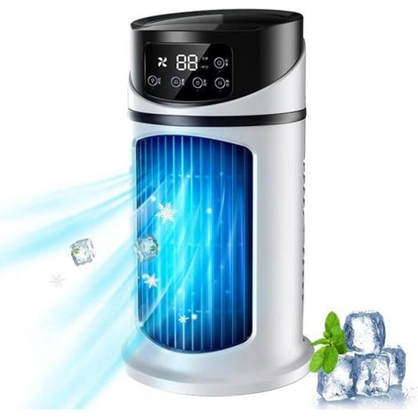 Mini ventilateur de refroidissement à air 3 en 1, mini climatiseur portable à 6 vitesses de vent pour le bureau à domicile (1/5)