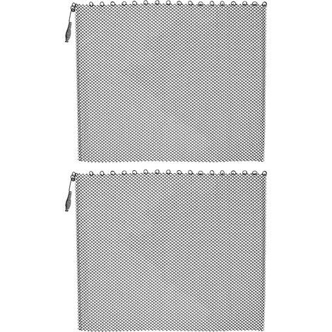 Barrière pour Poêle à Bois en Métal Noir, Lot de 2 Écrans de Protection Rideau Maille Suspendu, Pare-feu Sécuritaire pour Foyer, Design Moderne et Fonction Bloc Chaleur (1/5)