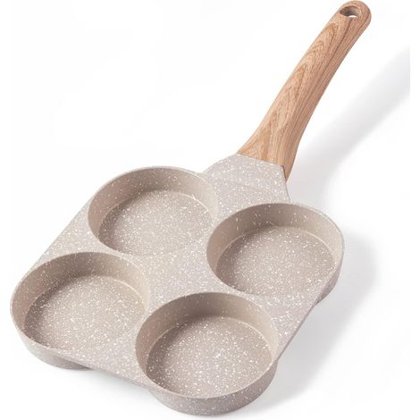 Poêle à œufs, 4 tasses, antiadhésive, en granit - Poêle à crêpes et poêle à œufs saine pour cuisinière à gaz et à induction (1/4)