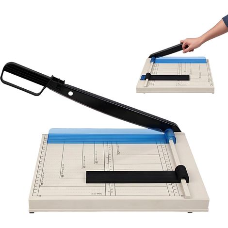 A4 Massicot, Coupe Papier avec Base en Métal, Protection de Sécurité et Ajusteur de Papier Magnétique, B5 A5 B6 B7 Guillotine (1/5)