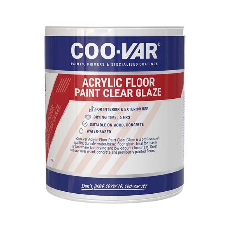 CooVar Acrylic Clear Glaze For Wooden Floors - Clear - 2.5 Litre