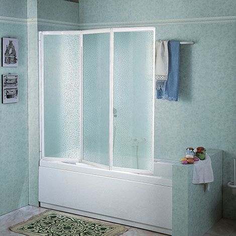 Box vasca pieghevole tris lux acrilico 2 ante 96 x 140 h