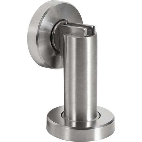 UlisemMS010 Fermaporta magnetico in acciaio inox - Fermaporta con accessori per montaggio a pavimento e a parete - Blocco porta magnetico - Ø 5 cm, altezza 8,4 cm (1/4)
