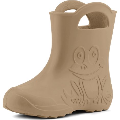Ladeheid Eva Kinder Jungen Mädchen Gummistiefel Regenschuhe LA-CA-01 (Kamel, 28/29 EU)
