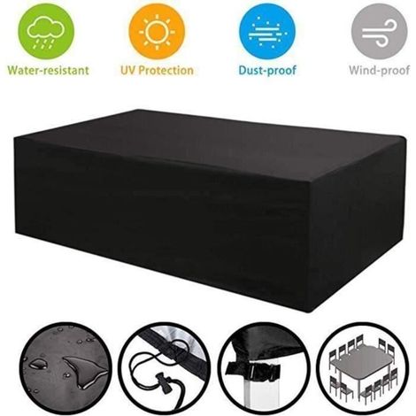 Waterproof Garden Table Cover - 420D Polyester, 315x160x74 cm
