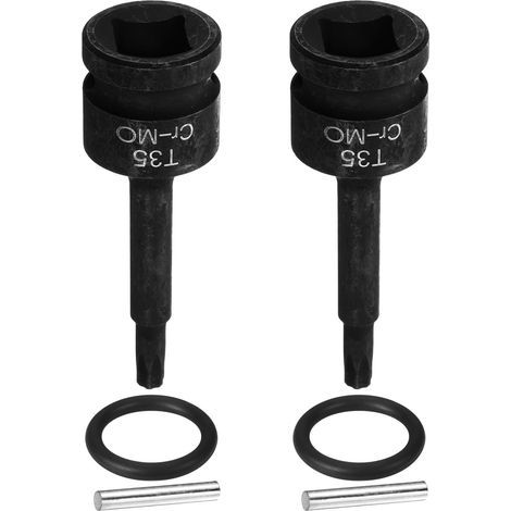 2 Pièces Douille Hexagonale À Choc, Douille Torx T35 1/2" Pour Perceuse Visseuse Atelier Garage Adaptateur Avec Goupille Et Joint Torique En Acier CR-MO A Tete (1/5)