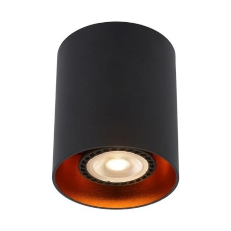 Plafonnier Lucide Bodibis noir/cuivre alu GU10 50W