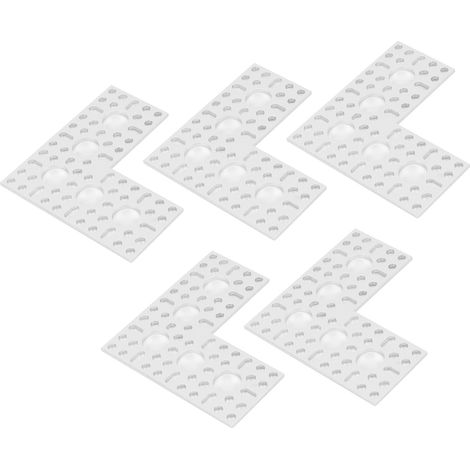 Lot de 5 équerres plates à angle droit, 5 trous, entraxe standard, forme en L. (1/5)