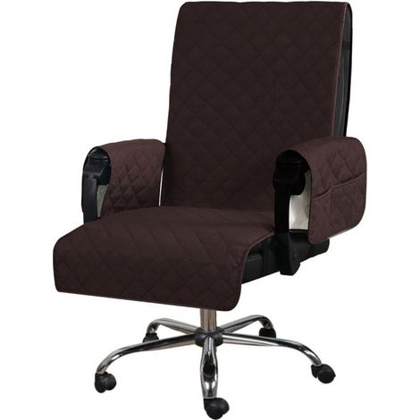 Housse antidérapante pour fauteuil inclinable, housse pour fauteuil TV, housse de fauteuil avec accoudoirs, protection pour fauteuil et protections pour accoudoirs (marron) (1/4)