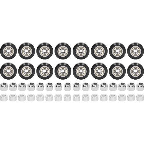 48PCS 3D Printer Pulley Wheel Set Stable Low Friction POM Precise Steel Pulley Set for Printing Shop Black (1/5)