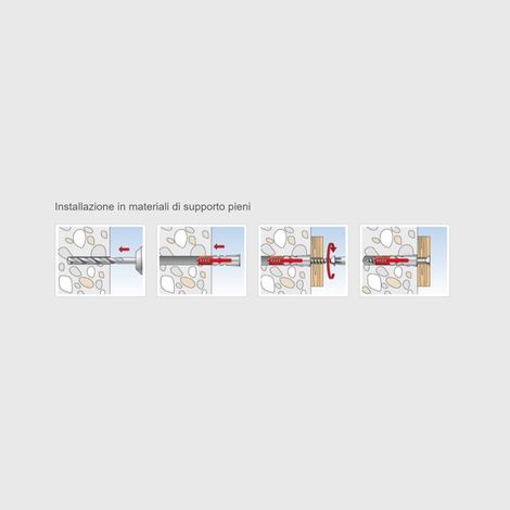 Fischer 544017 cheville avec vis pour Murature pleines, perforées et cloison sèche, gris, 8 x 40 mm, lot de 25 pièces (1/5)