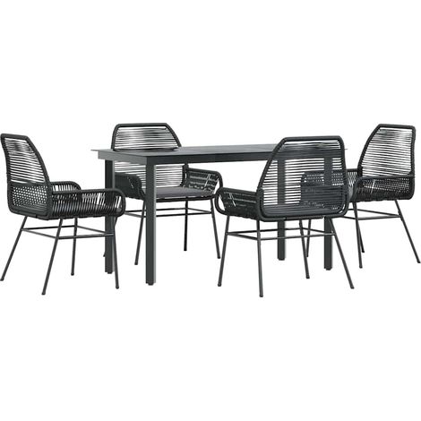 Maison Exclusive - Juego de comedor jardín 5 piezas cojines ratán (1/5)
