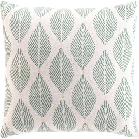 Coussin Imprimé Métallisé "Maho" 45x45cm Vert Sauge (1/4)