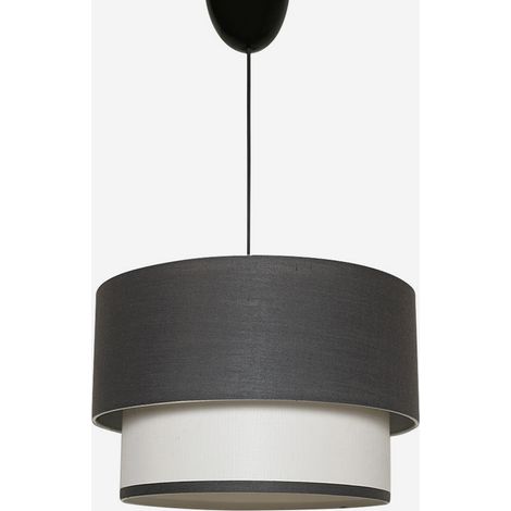 Lampadario a sospensione con paralume in tessuto Goral - Antracite (1/2)