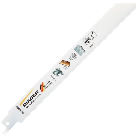 Lames scie sabre spéciales tôles/ tuyaux - L200M Long. Utile 130 Long. Totale 150 Pack de 5